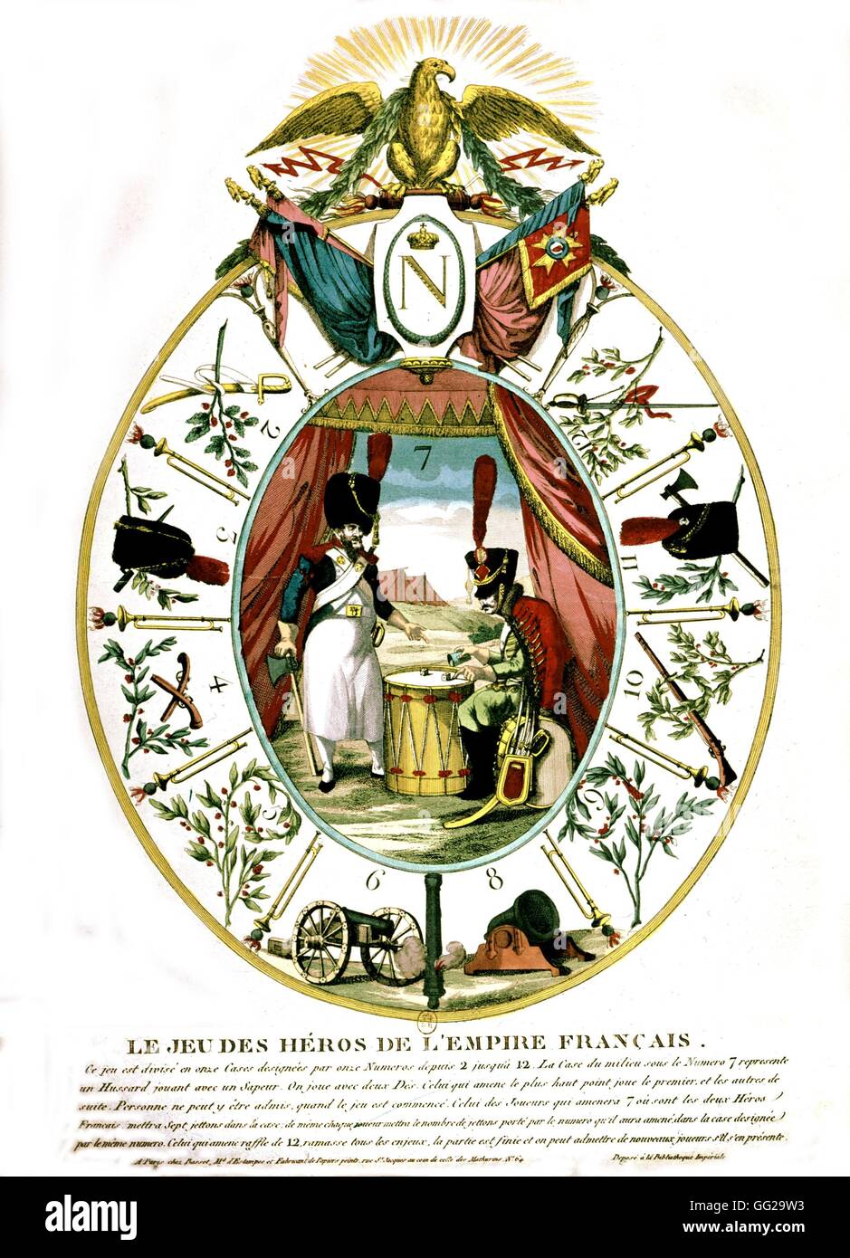 Le 'Jeu' des Héros (Heroes' jeu) sous l'Empire français 19e siècle France Banque D'Images