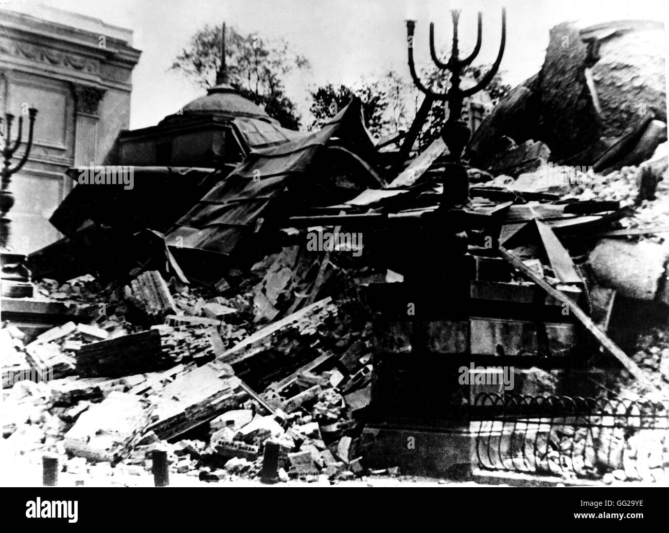 Ghetto de Varsovie. Ruines de la Synagogue après la destruction du ghetto 1943 Pologne - la deuxième guerre mondiale, Centre de documentation juive Banque D'Images