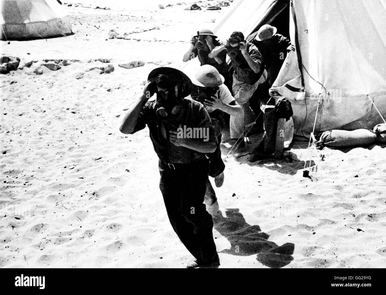 L'armée britannique en Egypte, la formation dans le désert Egypte 1939 - La Deuxième Guerre mondiale, Paris. Bibliothèque nationale Banque D'Images