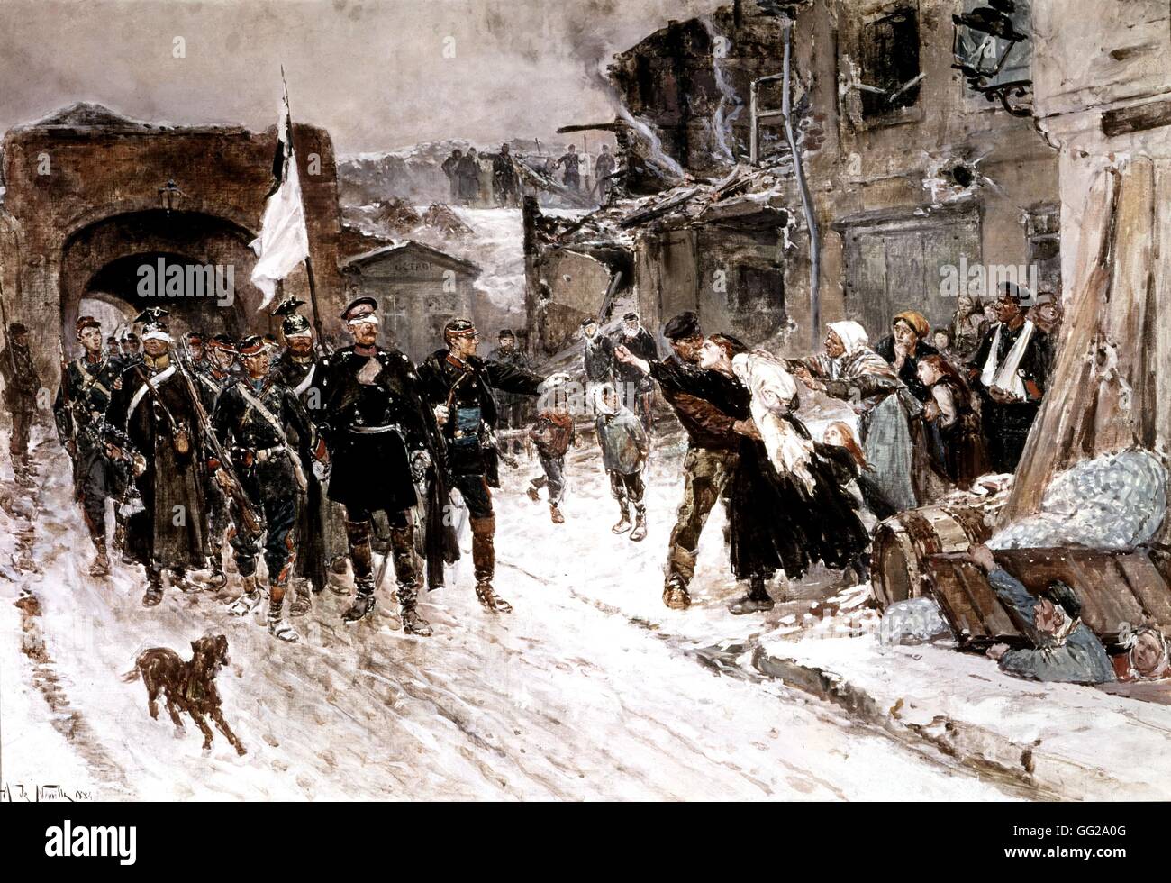 Alphonse Marie Deneuville, connu sous le nom de Neuville école française députés allemands entrant Belfort le 16 février 1871, 1884 huile sur toile (80 x 118 cm) Paris, musée de l'Armée Banque D'Images