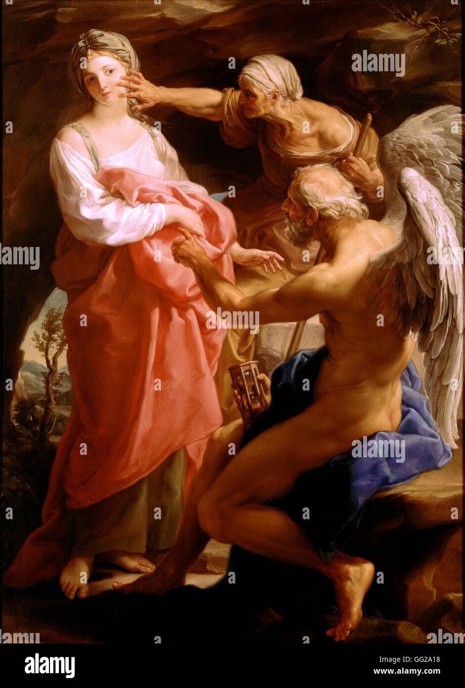 Pompeo Batoni école italienne des ordres de temps pour détruire la beauté de la vieillesse 1746 Huile sur toile (135,36 x 96,5 cm), Londres, Tate Gallery Banque D'Images