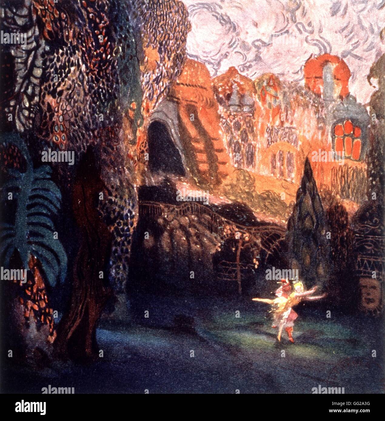 A. Golovine (1863-1930) Théâtre de l'Oiseau de feu" de Stravinsky ballets russes 1910 Paris, Bibliothèque de l'opéra Banque D'Images