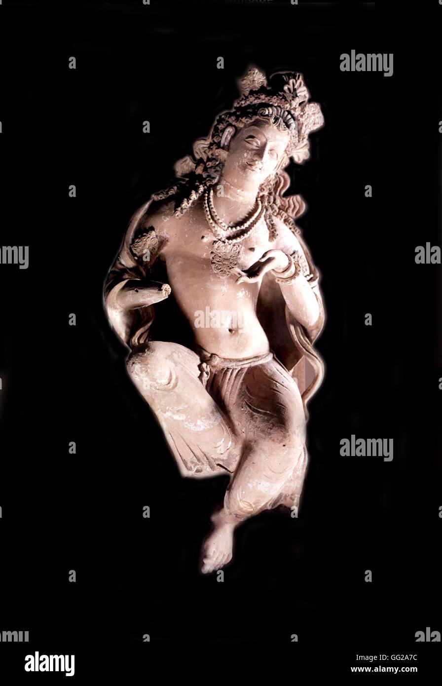 L'art indien du 19e siècle Bodhisattva Fondukistan Inde Paris musée Guimet. Banque D'Images