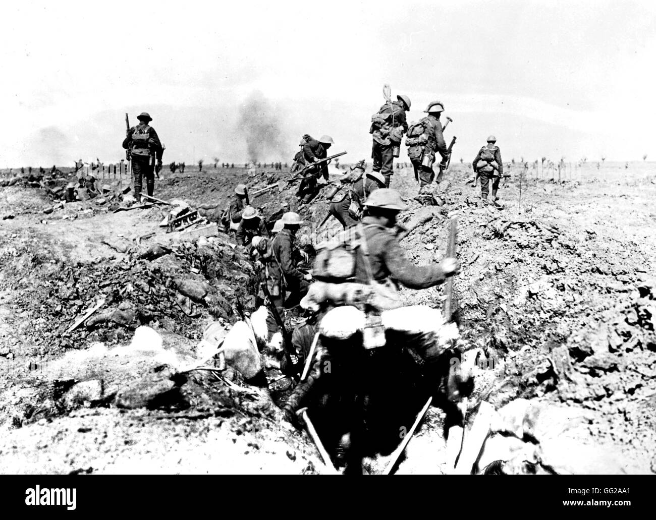Les troupes britanniques pendant la bataille de Morval Septembre 1916 La Première Guerre mondiale, l'Imperial War Museum de Londres Banque D'Images
