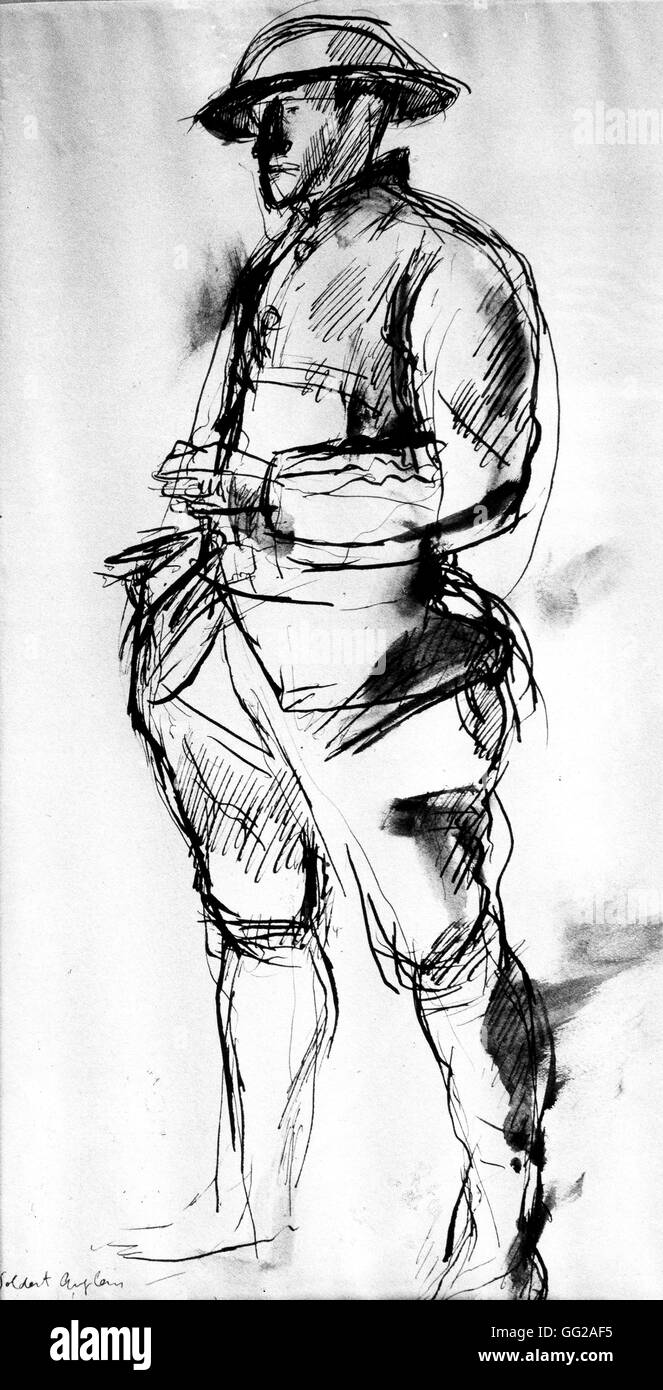 Dunoyer de Segonzac. Un soldat français France 1917 - La Première Guerre mondiale, Vincennes. Musée de la guerre Banque D'Images