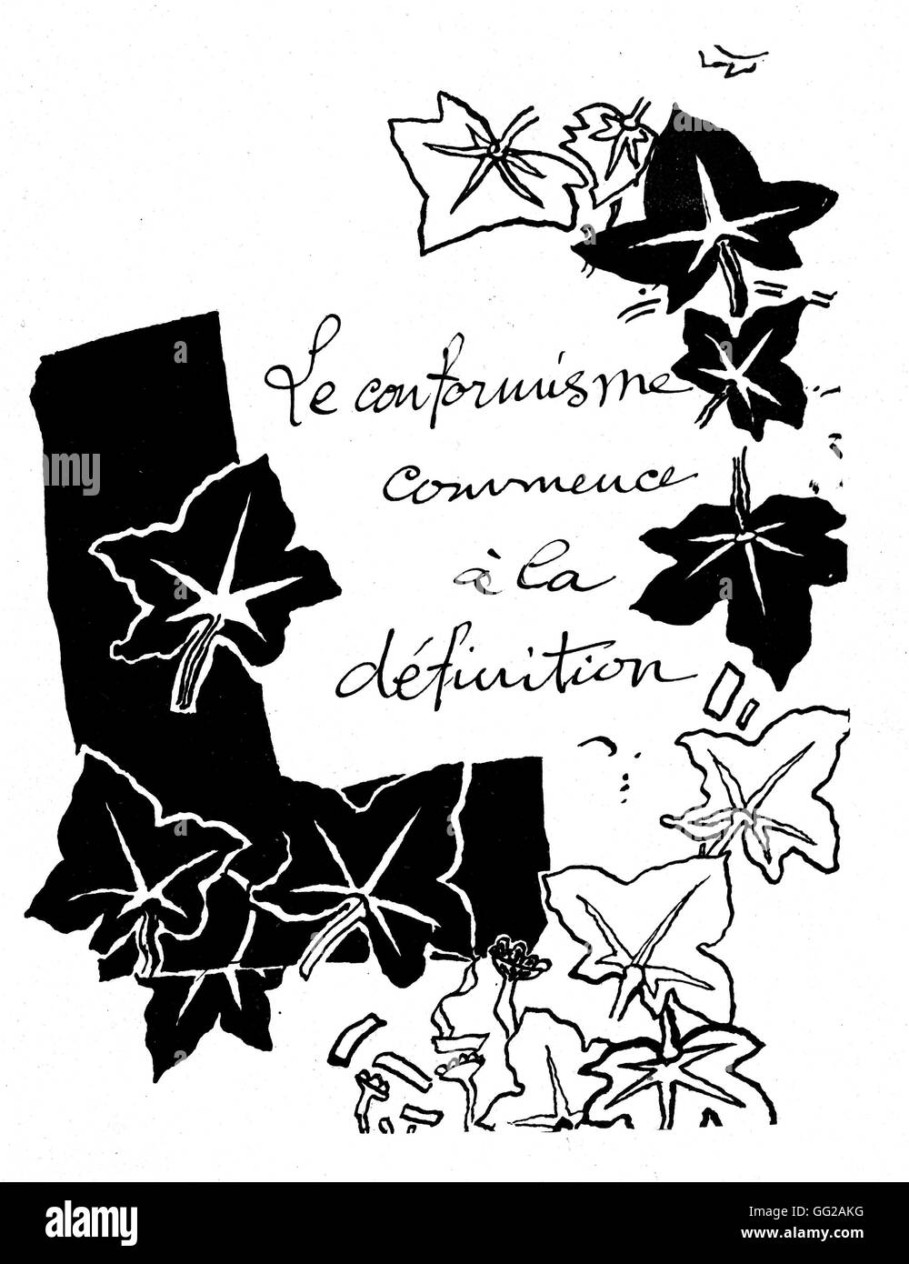 Georges Braque. Lithographie pour ses écrits. 20e France Paris. Bibliothèque nationale Banque D'Images