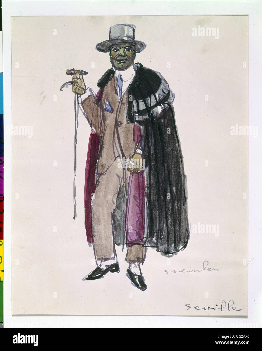 Steinlen (1859-1923) Costume pour la comédie musicale "Iberia" . Musique par Albenis. Chorégraphie d'Jean Borlin, maître de ballet 1920 France Banque D'Images