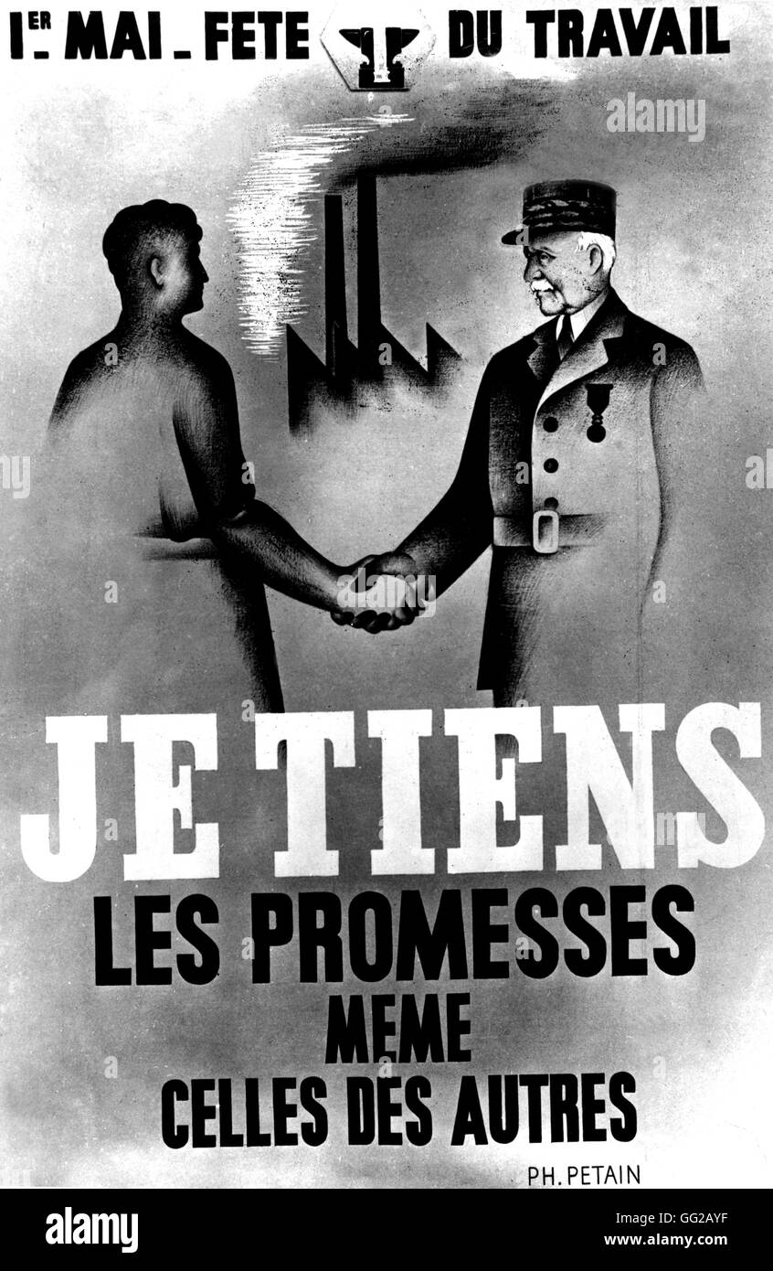 Petain poster pour le1er mai 1941 France - Guerre Seconde Guerre mondiale Banque D'Images