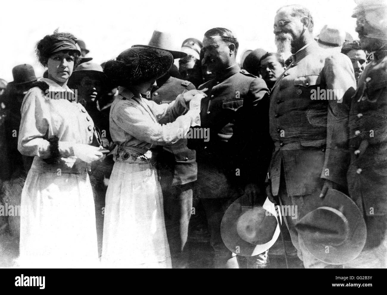 Révolution mexicaine. Général Obregon décorées en Celaya 1916 Mexique Washington. Bibliothèque du Congrès Banque D'Images