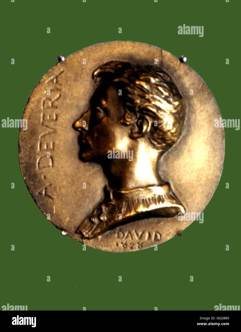 A. Deveria (1800-1857) Médaille de bronze par David d'Angers 19e siècle France Paris, Musée Carnavalet Banque D'Images