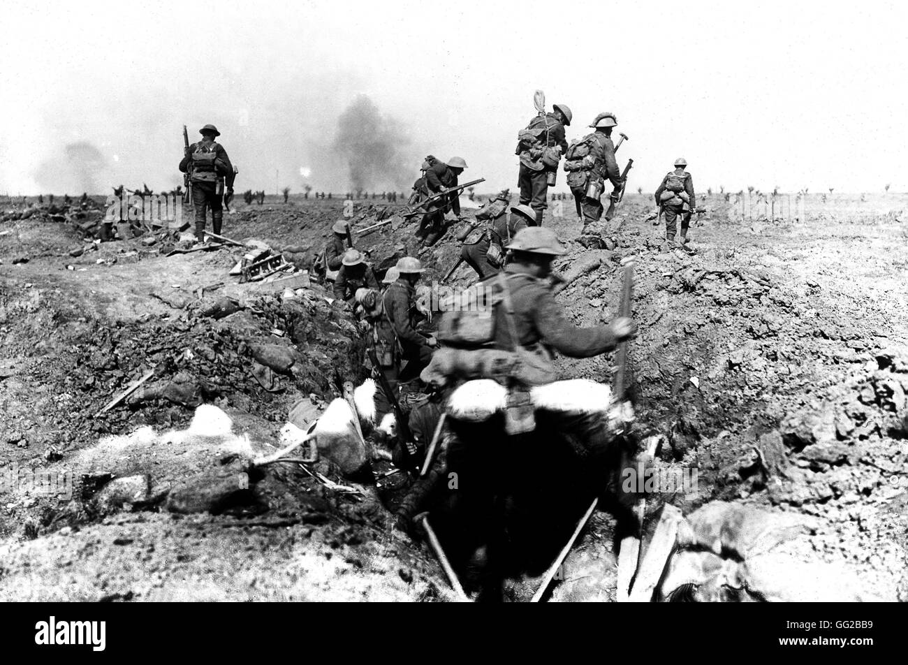 Les troupes britanniques pendant la bataille de Morval (Somme) Septembre 1916 France, la Première Guerre mondiale, l'Imperial War Museum de Londres Banque D'Images