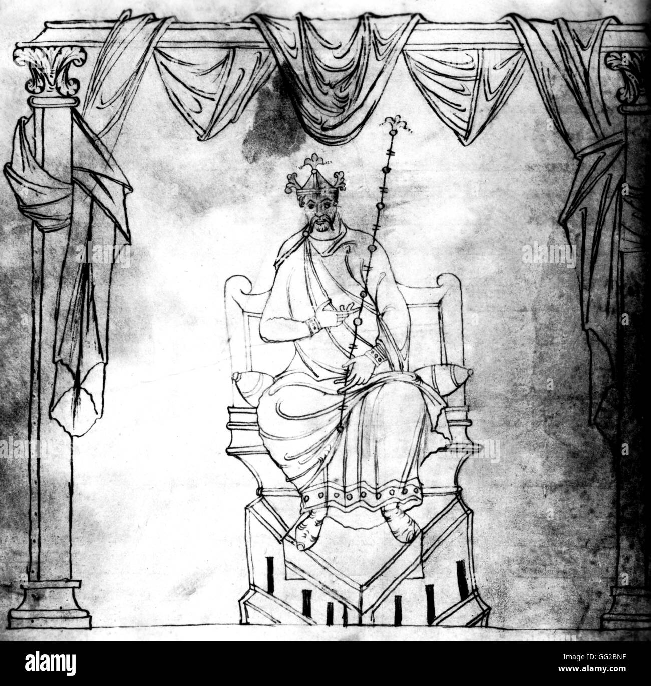 Le législateur Charlemagne (768-814) Moyen-Âge Banque D'Images