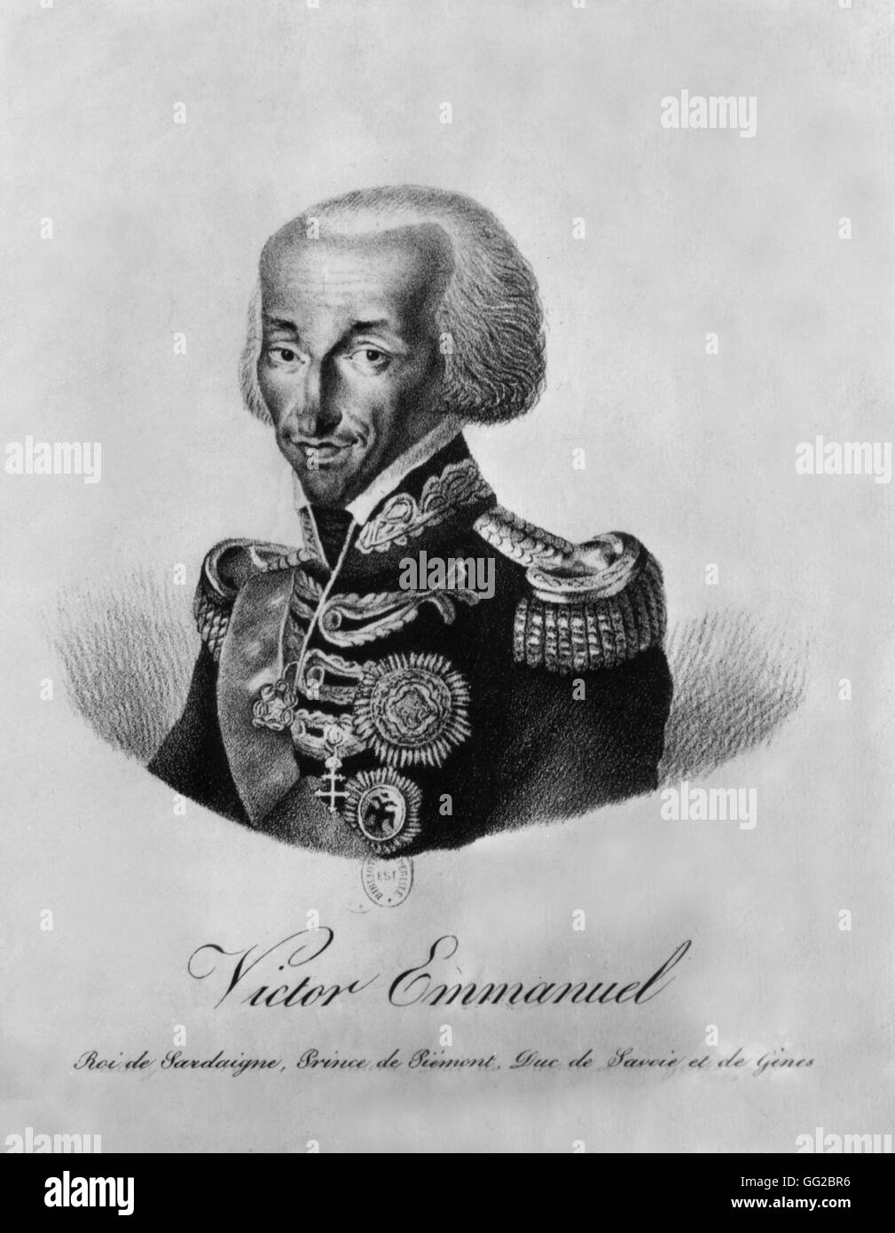 Victor Emmanuel I (Vittorio Emanuele di Savoia) (1759-1824) 19e siècle en Italie Banque D'Images