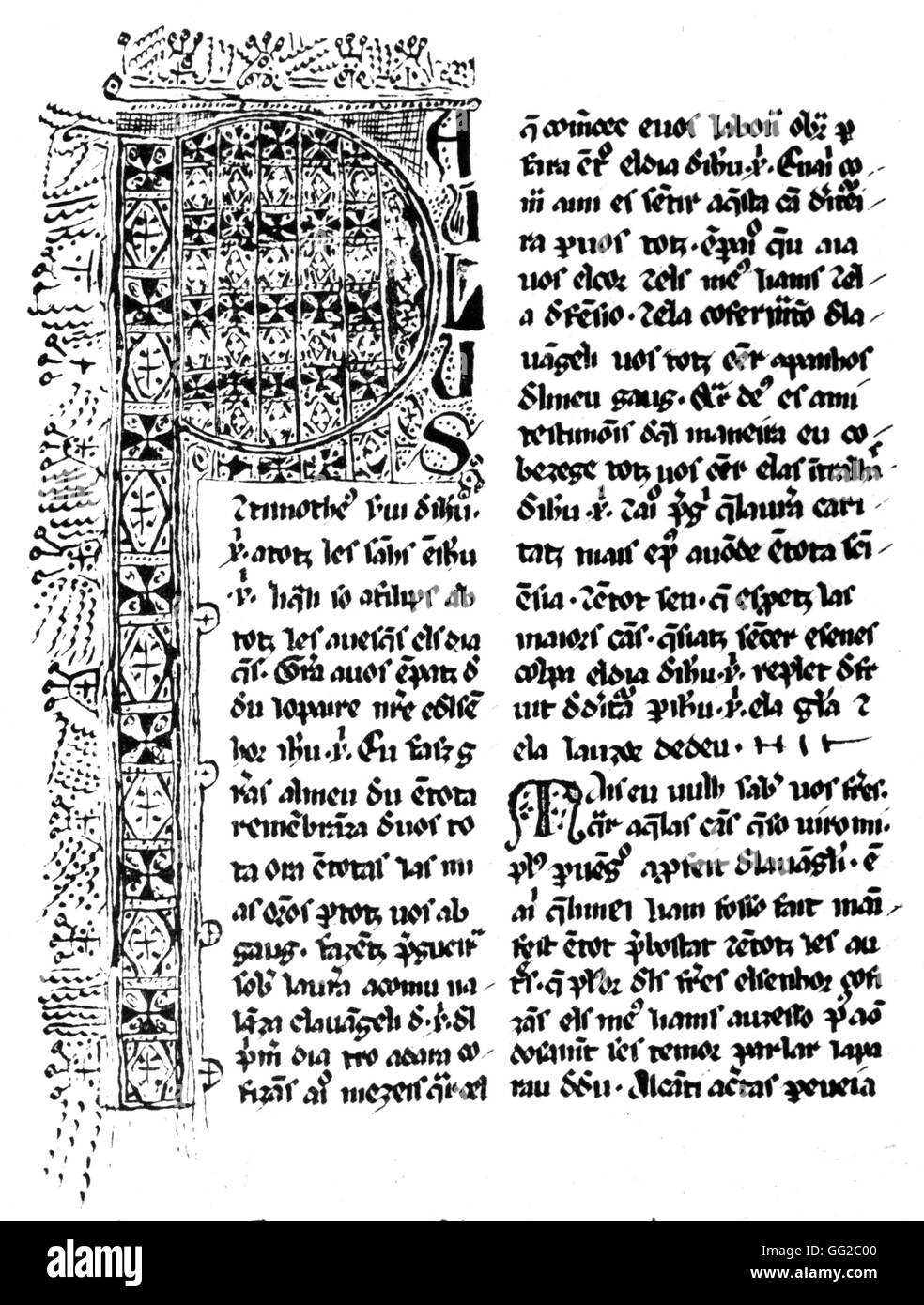 Manuscrit pour utilisation par les Cathares. / Nouveau Testament traduits dans la langue romane du sud de la France à l'époque des Croisades 14e France Banque D'Images