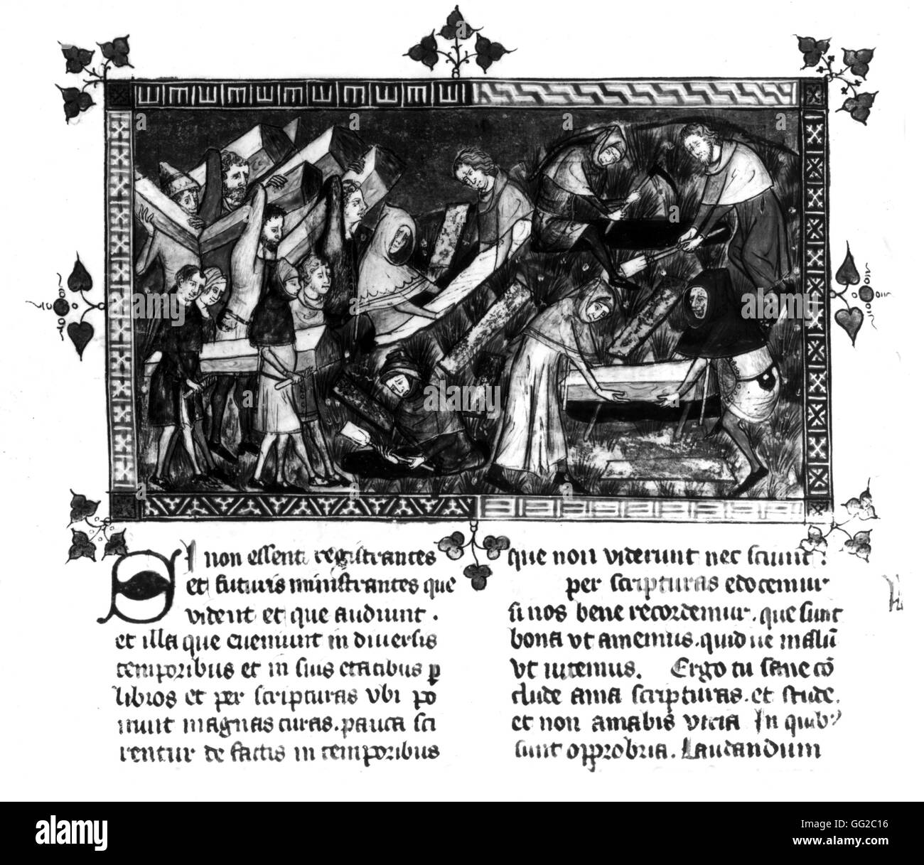 Gilles de Muisit records, la peste à Tournai 1349 France Bruxelles. Bibliothèque royale Banque D'Images