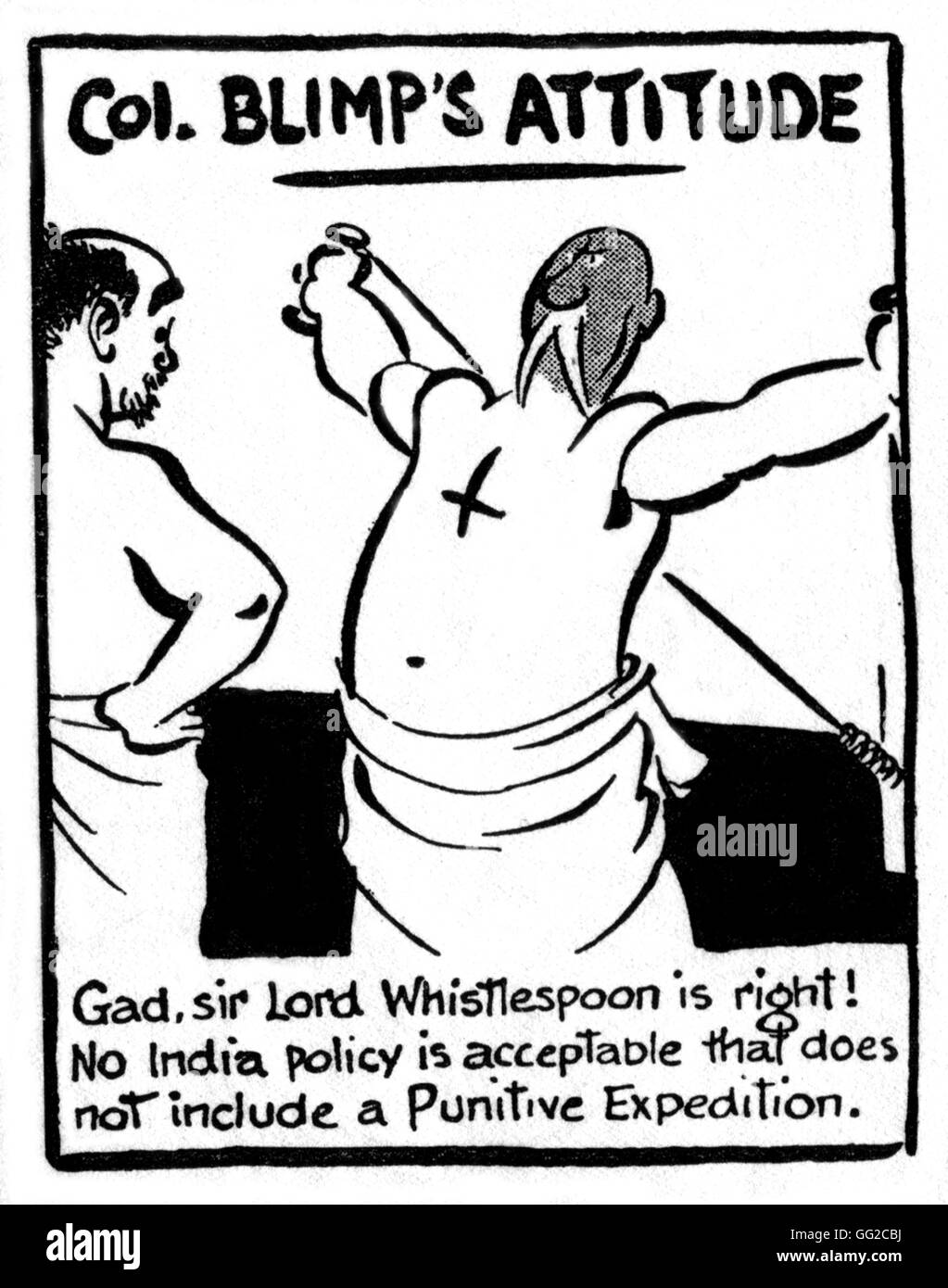 Caricature satirique sur Churchill et la politique coloniale 1 mars 1935, Grande-Bretagne Banque D'Images