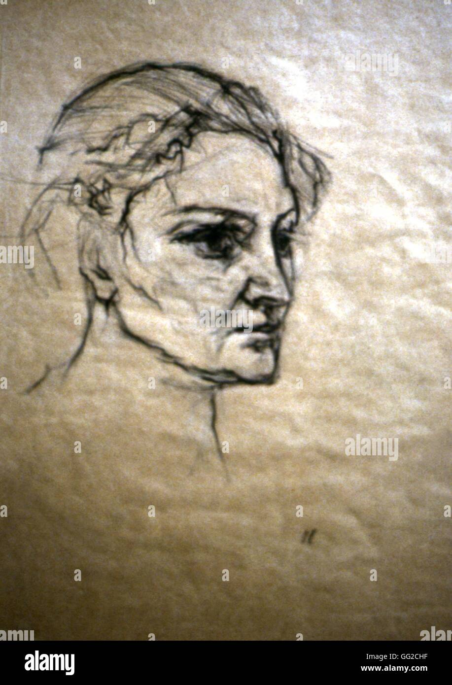 Oskar Kokoschka école autrichienne Portrait d'Alma Mahler c.1913 craie noire sur papier (39,2 x 31,5 cm) Edimbourg, National Gallery of Scotland Banque D'Images
