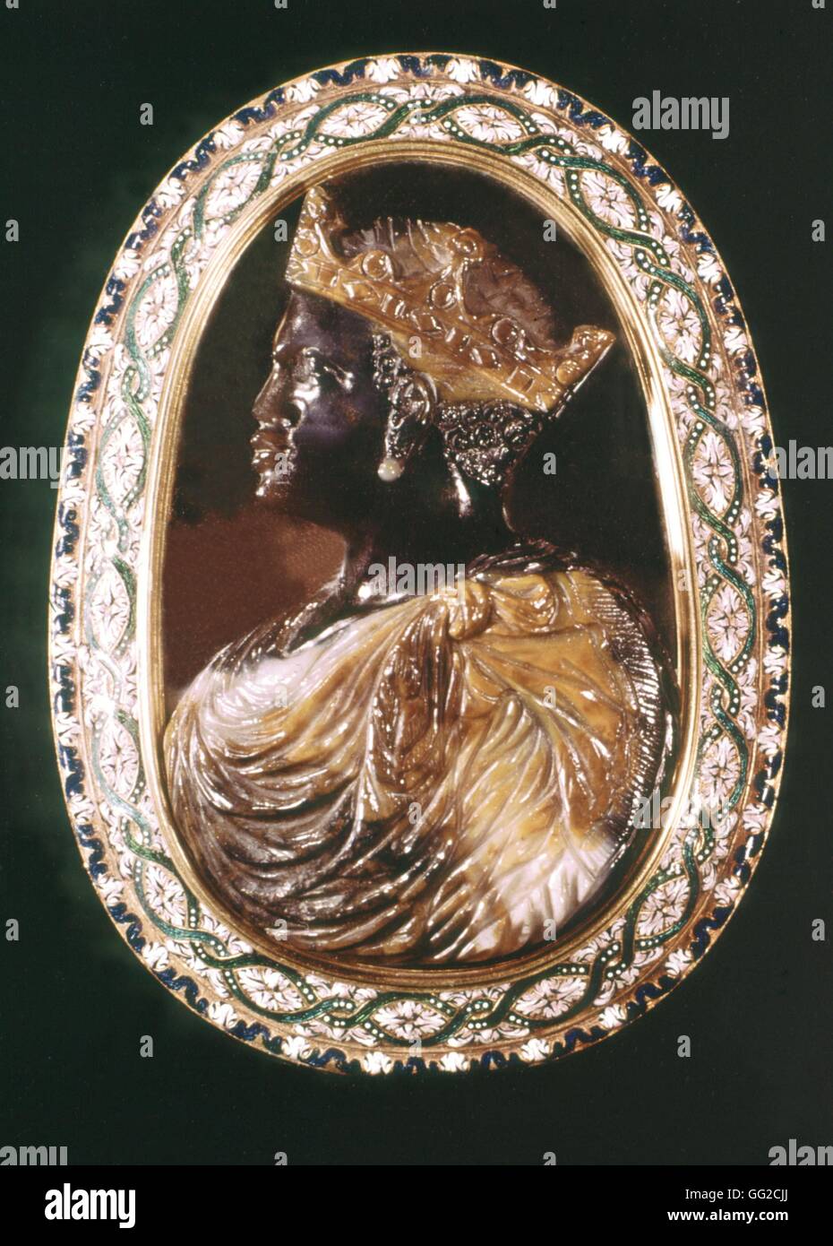 Camée représentant un roi noir et or emaling 18e siècle France l'ADRD Banque D'Images