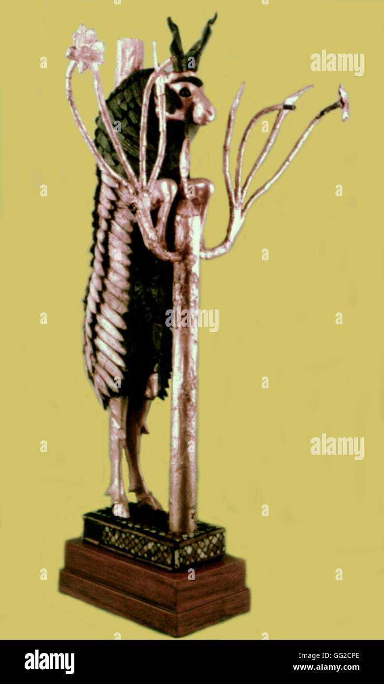 Ram avec un arbre de vie du Royal tombes d'Ur 3000 B.C. art sumérien Londres, British museum Banque D'Images