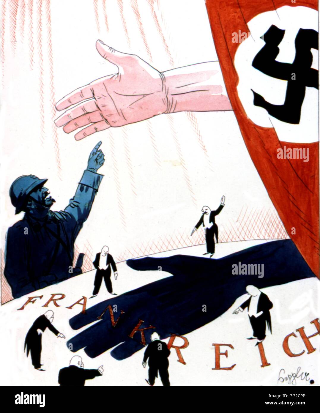 La Caricature Allemande Contre La France L Allemagne 1934 1939 La Bibliotheque Du Congres De Washington Photo Stock Alamy