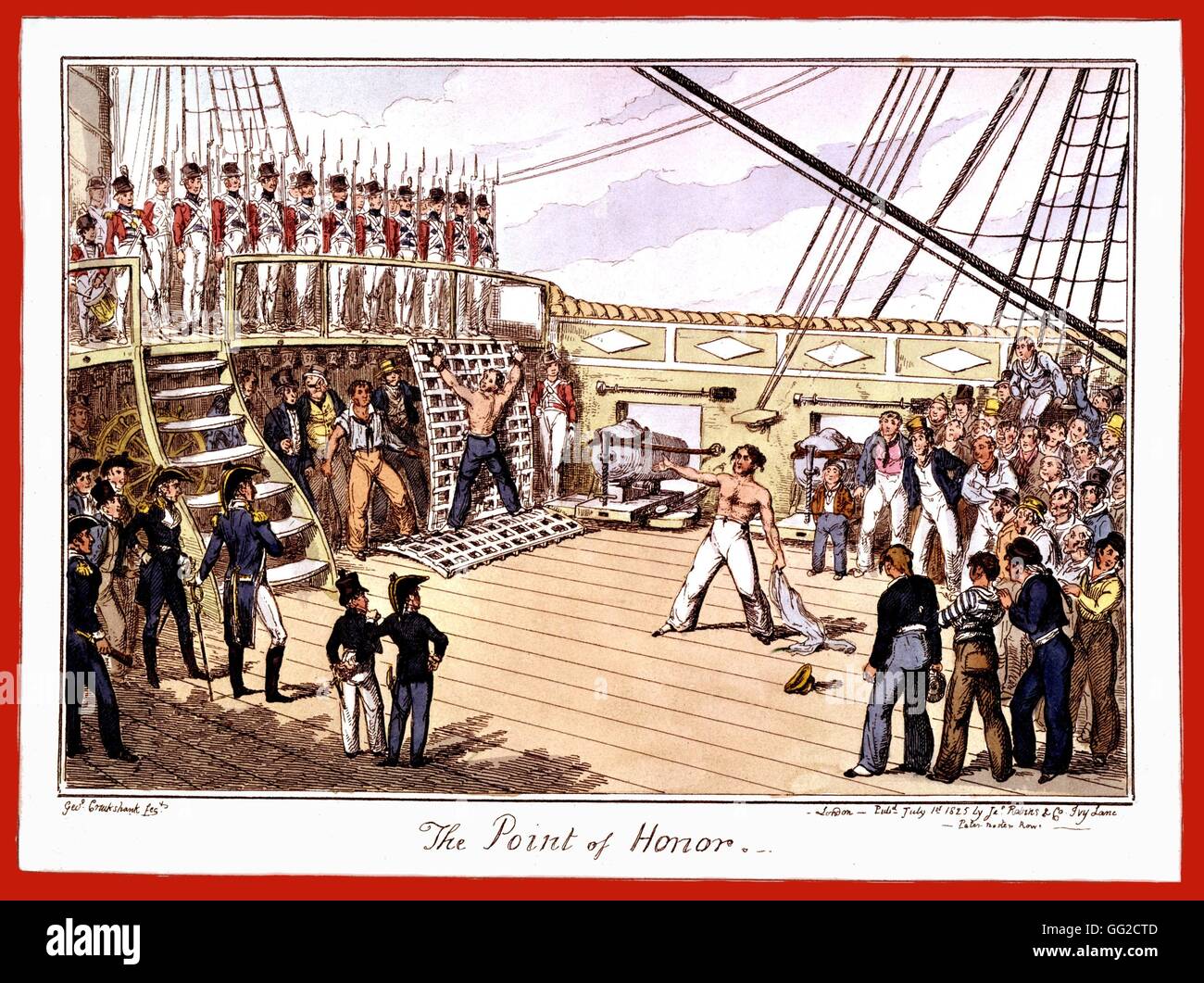 La punition du joint à bord d'un navire britannique 1722-1776 Cruickshank Banque D'Images