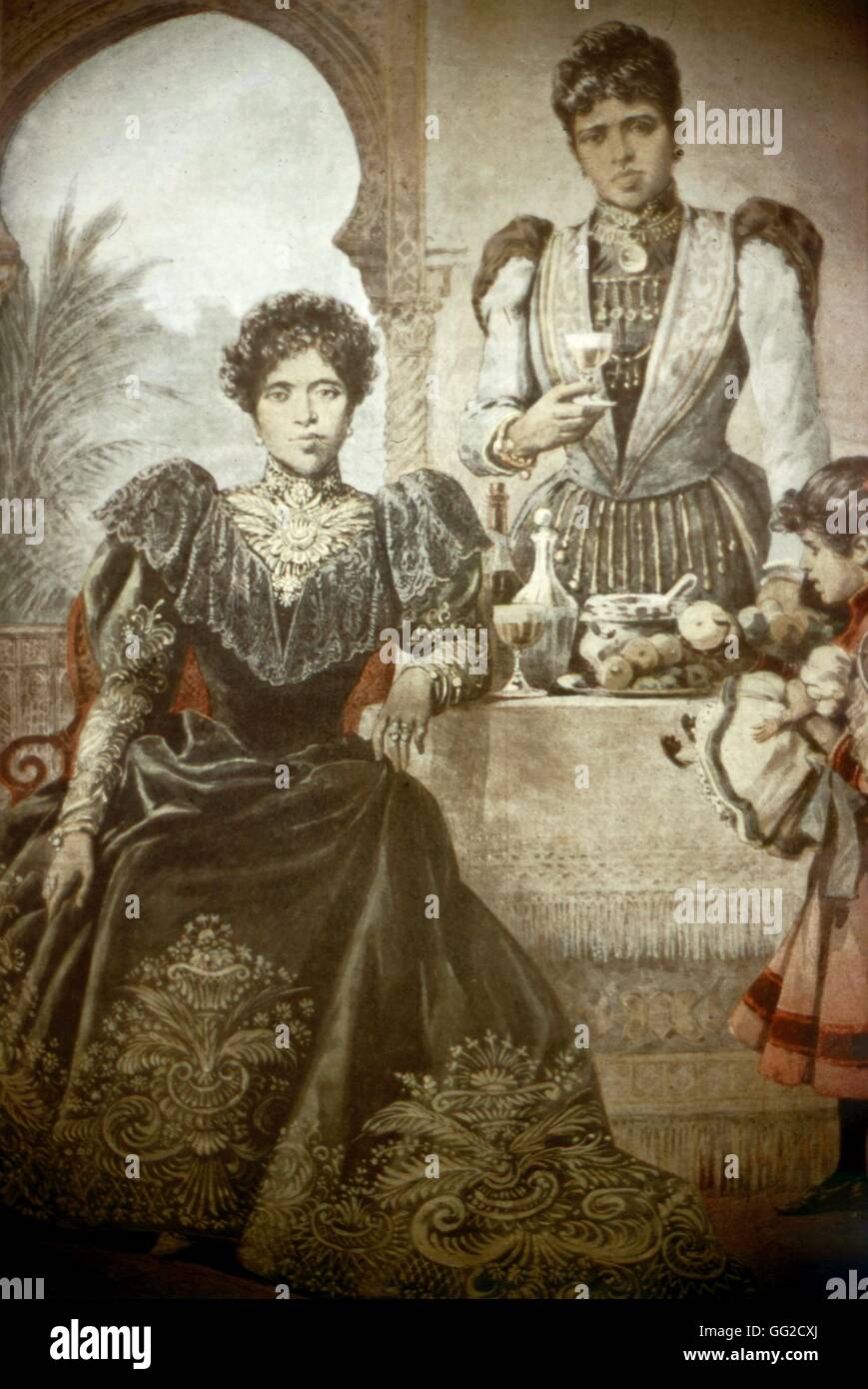 Ancien, la reine Ranavalo de Madagascar, à Alger Algérie 1899 Banque D'Images