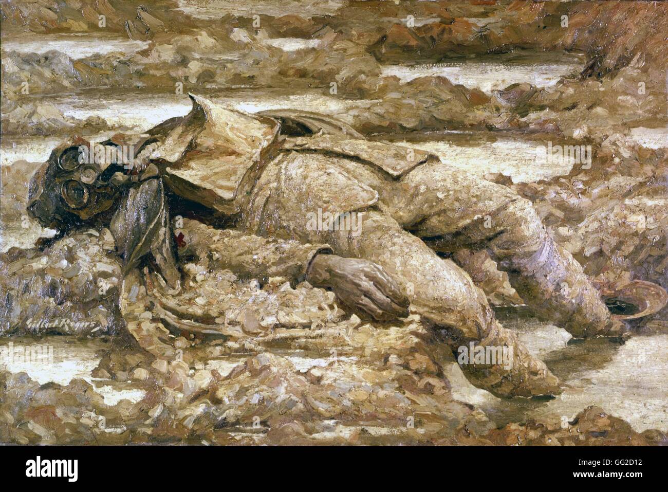 Gilbert Rogers English school gazés. 'In Arduis Fidelis" 1919 Huile sur toile (101,9 x 152,4 cm), l'Imperial War Museum de Londres Banque D'Images