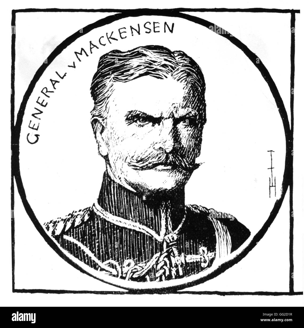 Portrait du général von Mackensen dans 'Simplicissimus' Allemagne 1914-1915 - La Première Guerre mondiale, B.D.I.C. Banque D'Images