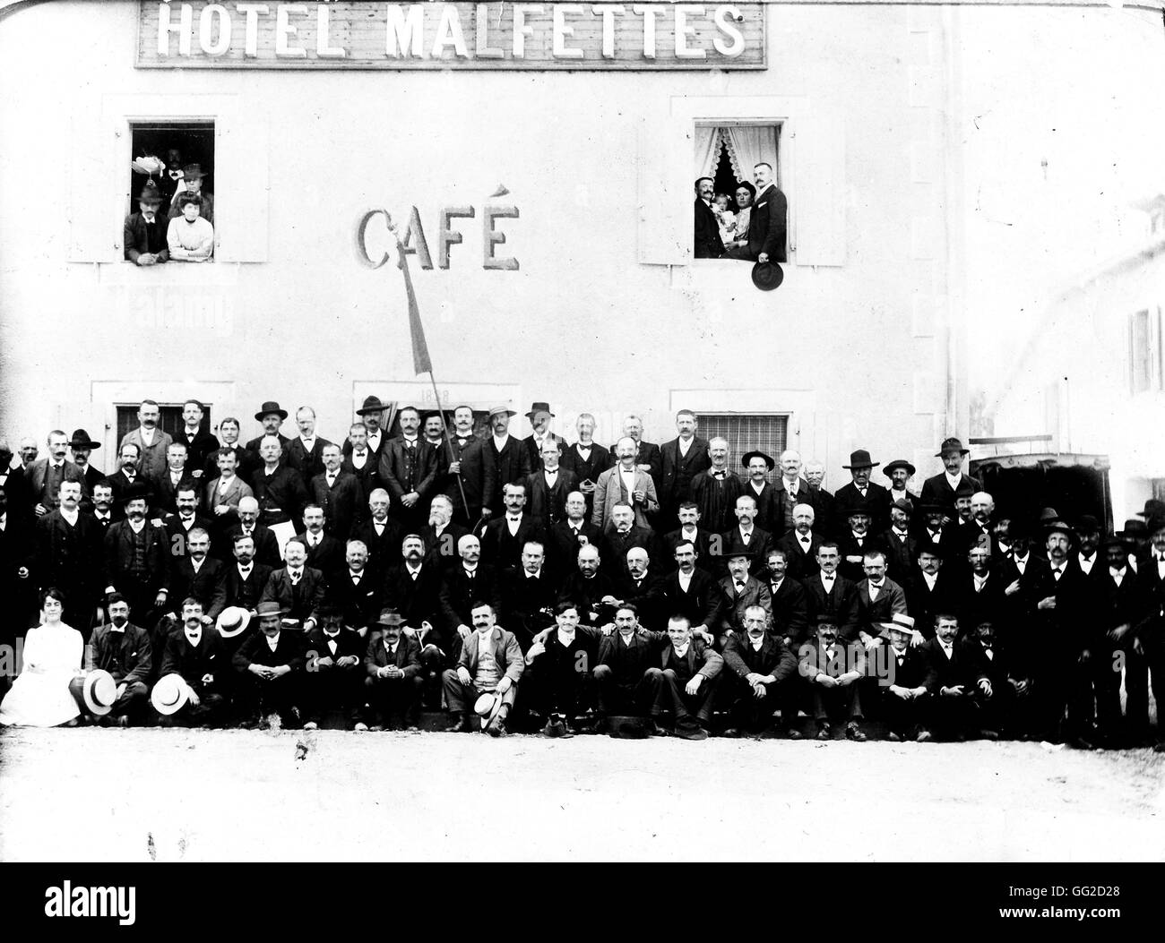 Jaurès et les socialistes français à partir d'un village appelé Pampelone 1910 France Banque D'Images