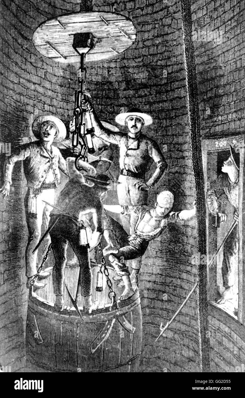 La descente des mineurs des mines Douai c.1890 France Banque D'Images