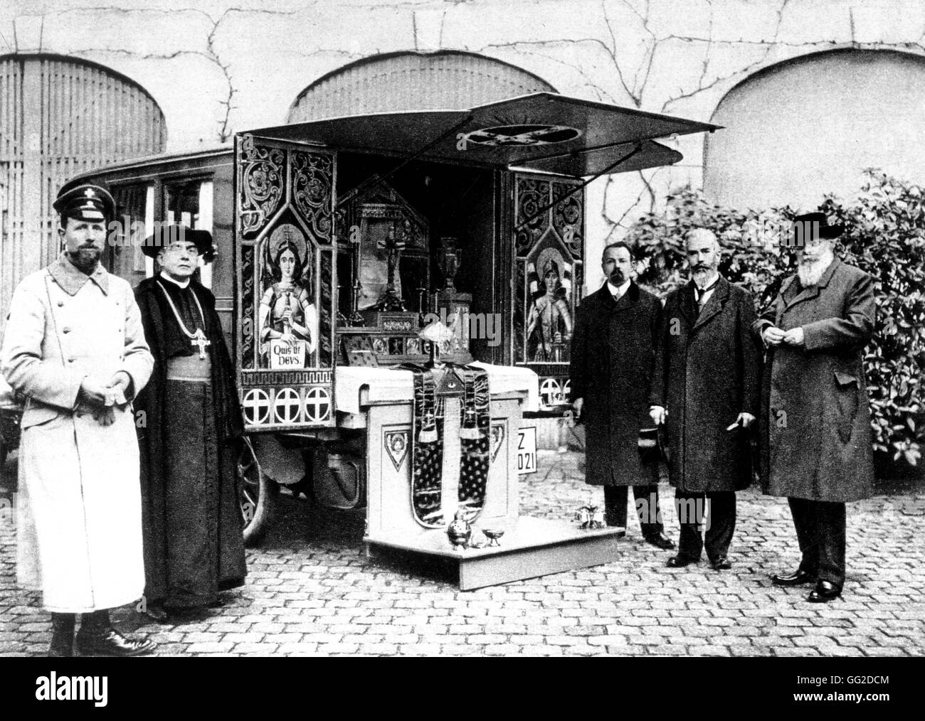 Voiture qui peut être transformé en une chapelle France 1915 - Première Guerre mondiale Banque D'Images