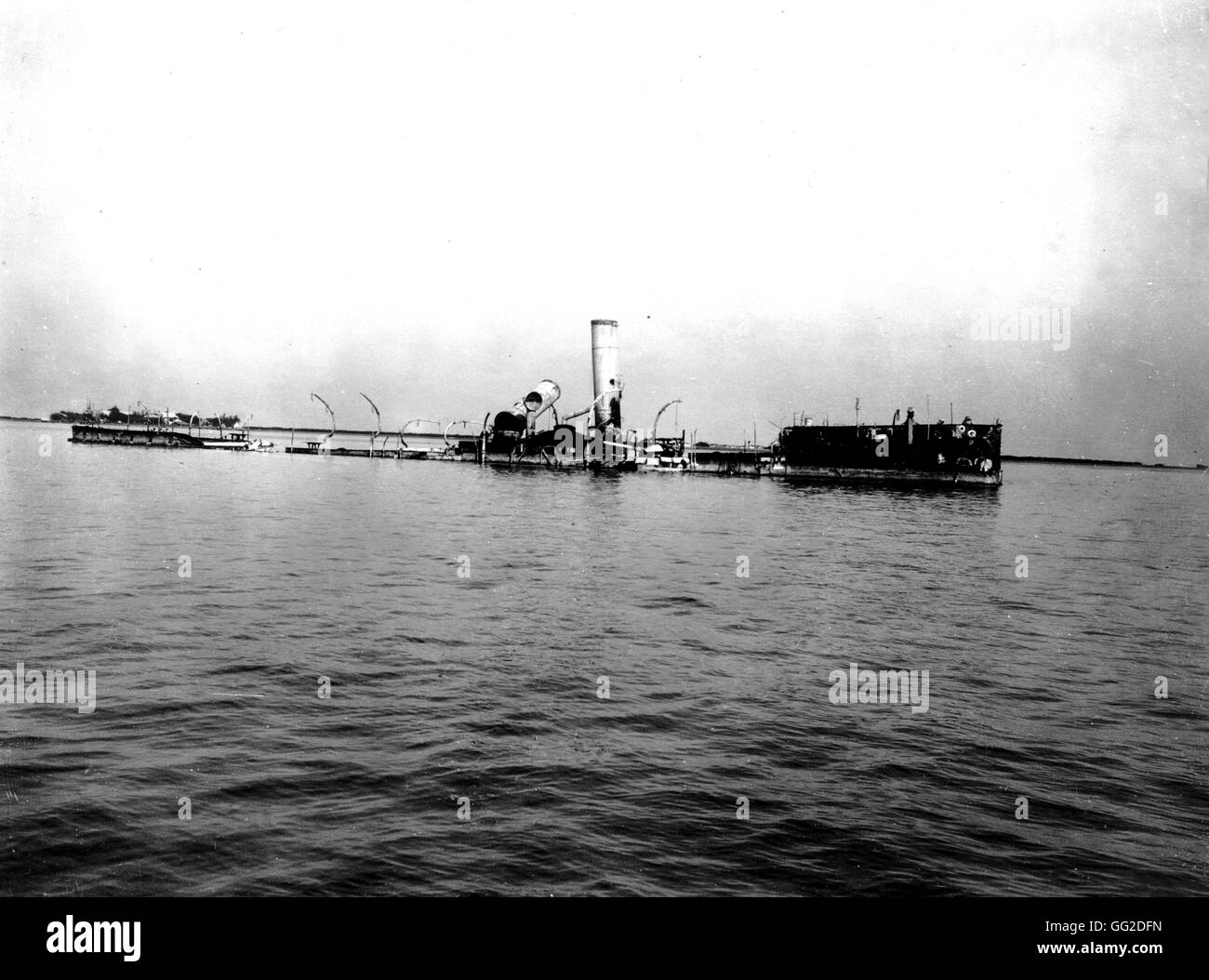 Navire a coulé dans le port de Manille, Philippines 1899 Guerre hispano-américaine Banque D'Images