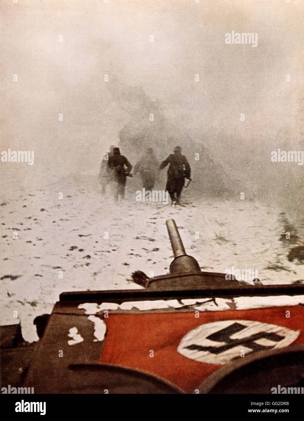 Photo A. Grimm agression d'infrantrymen allemand sur le front soviétique, dans 'Signal' 1942 URSS - Seconde Guerre mondiale Banque D'Images