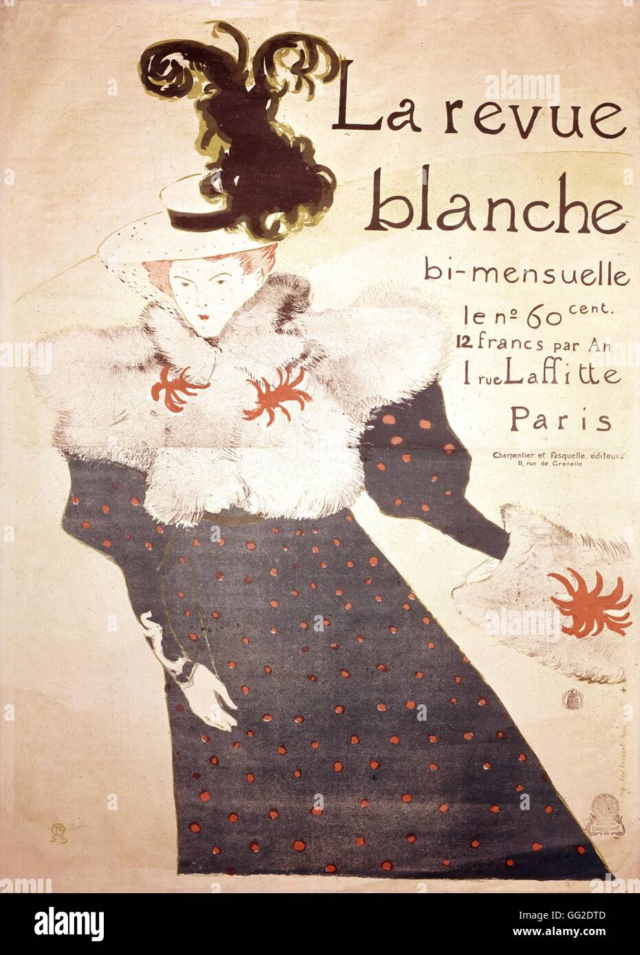 Henri de Toulouse-Lautrec, affiche publicitaire pour "La revue blanche" 19e siècle Banque D'Images