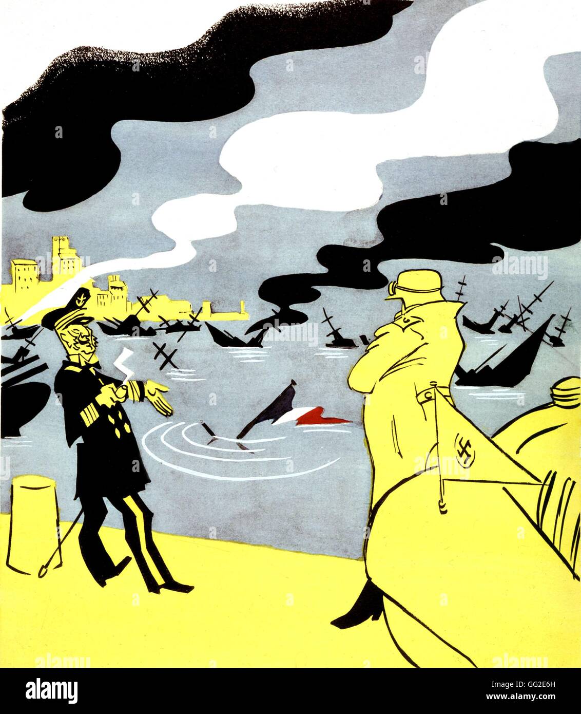 Chœur. La flotte française en descendant du 'Le livre noir', Toulon, Novembre 27, 1942 La France, la Seconde Guerre mondiale Guerre mondiale collection privée Banque D'Images