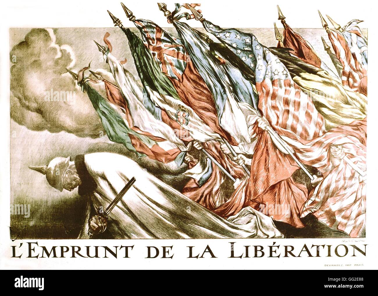 Poster par Abel Faivre (1867-1945) : 'La libération des prêts 1917 France, la Première Guerre mondiale Banque D'Images