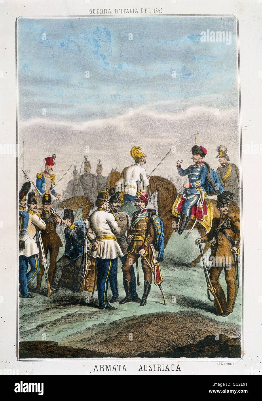 L'unité italienne. L'armée autrichienne en Italie, Milan 1859 Musée du Risorgimento Banque D'Images