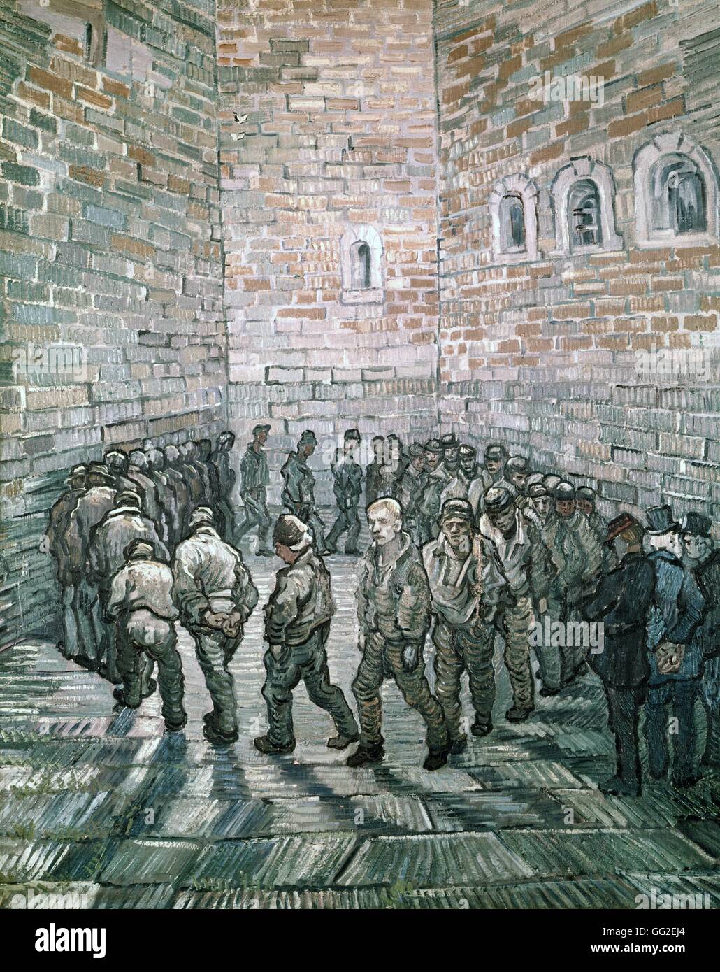 Vincent van Gogh l'école Néerlandaise ronde des prisonniers ou détenus de l'exercice 1890 Huile sur toile (80 x 64 cm) de Moscou, le Musée des beaux-arts Pouchkine Banque D'Images
