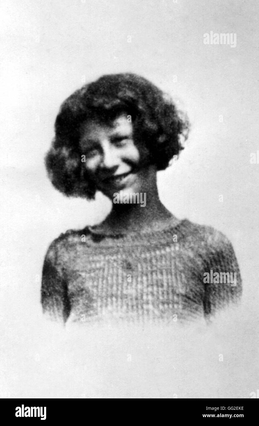 Simone Weil (1909-1943) en tant qu'enfant 20e siècle France collection privée Banque D'Images