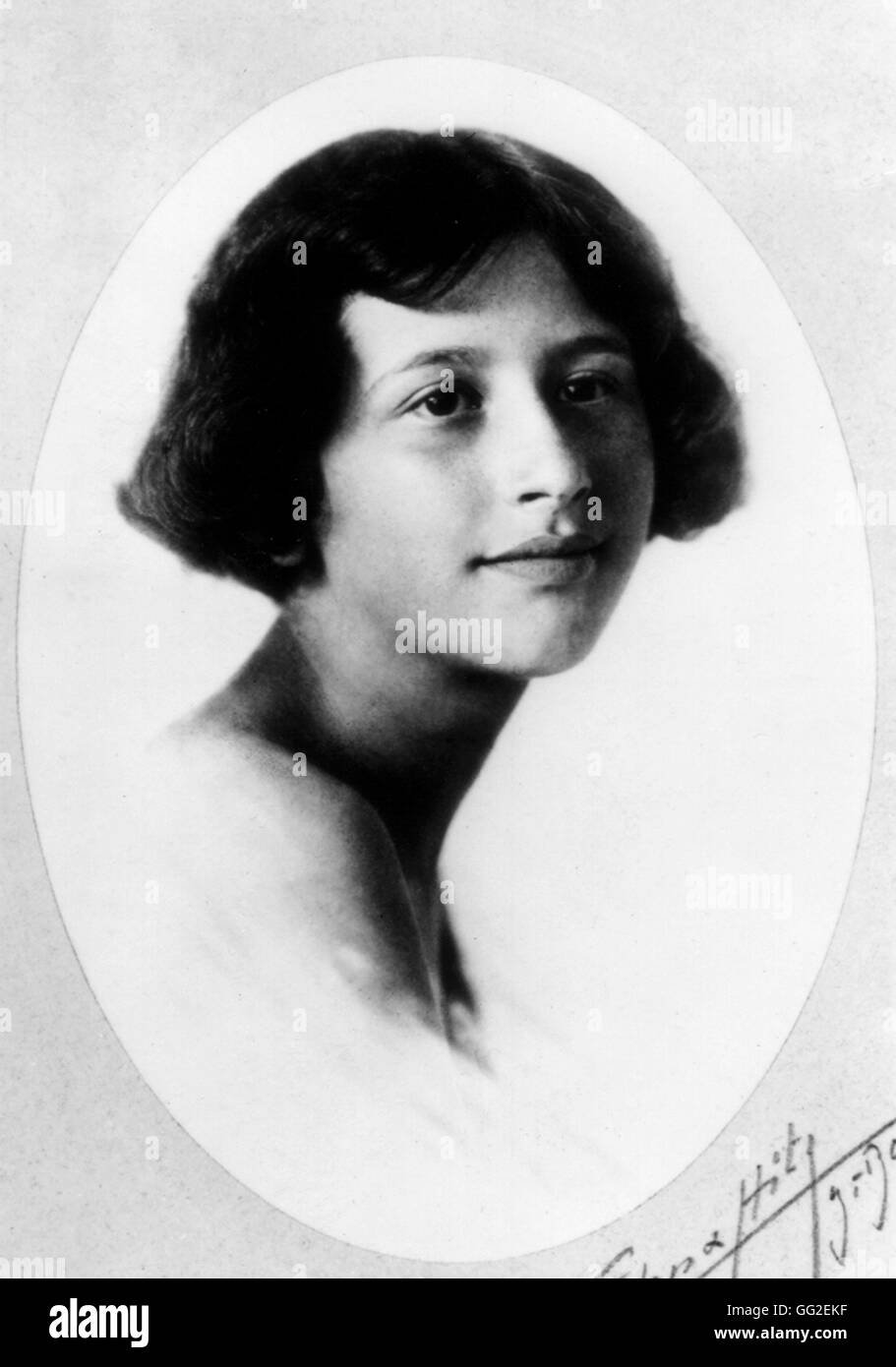 Portrait de Simone Weil (1909-1943) 20e siècle France collection privée Banque D'Images