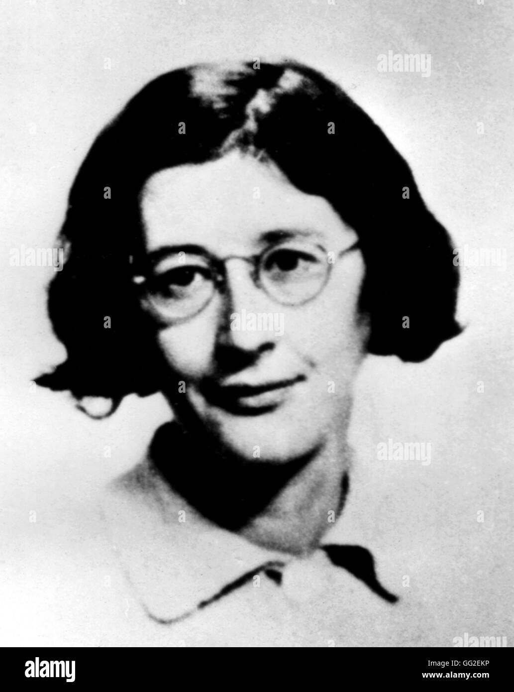 Dernière photographie de Simone Weil (1909-1943) 20e siècle France collection privée Banque D'Images