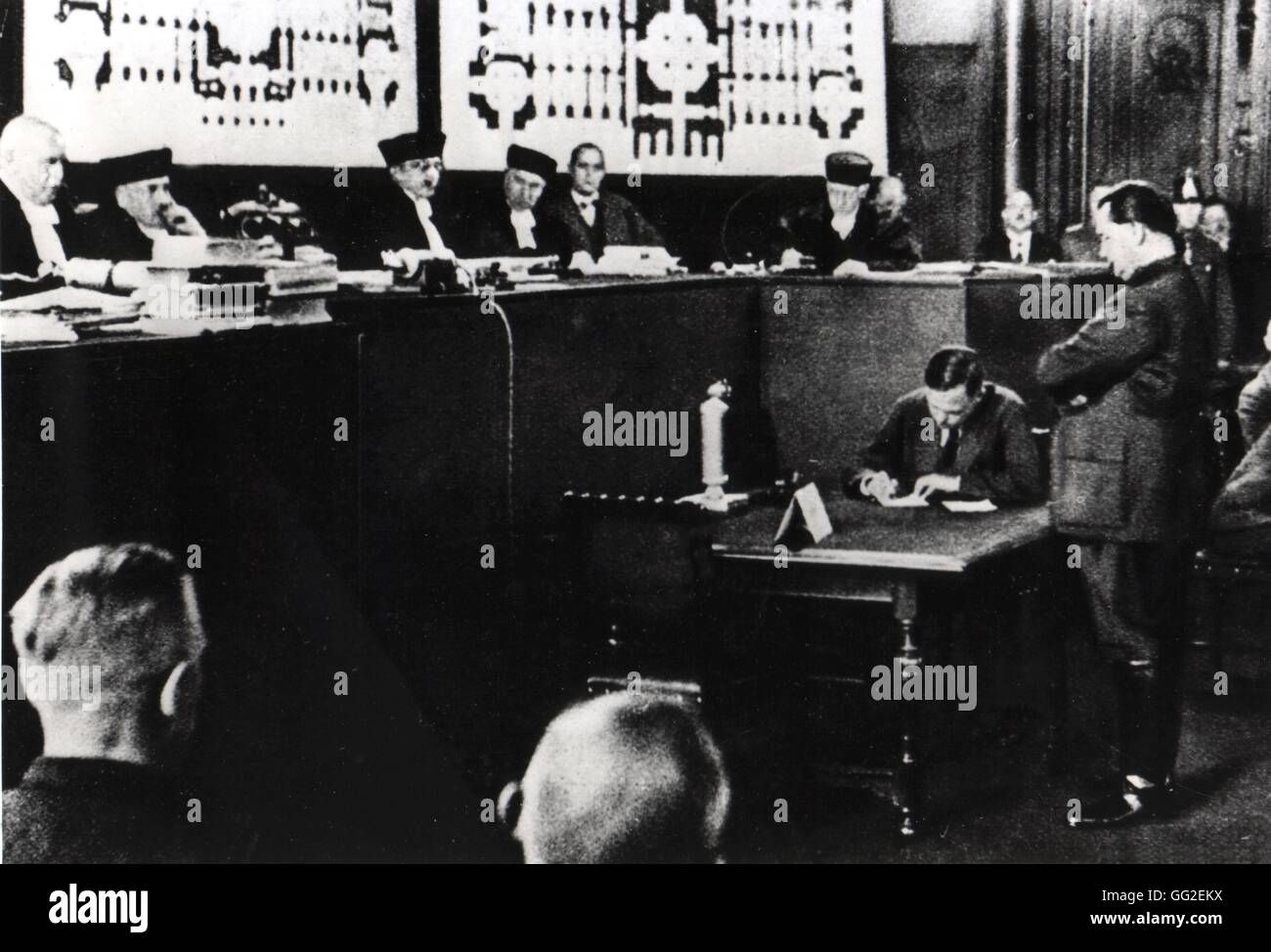 Le procès du Reichstag à Berlin. Le témoignage de Göring Allemagne 1933 Paris. Bibliothèque nationale Banque D'Images