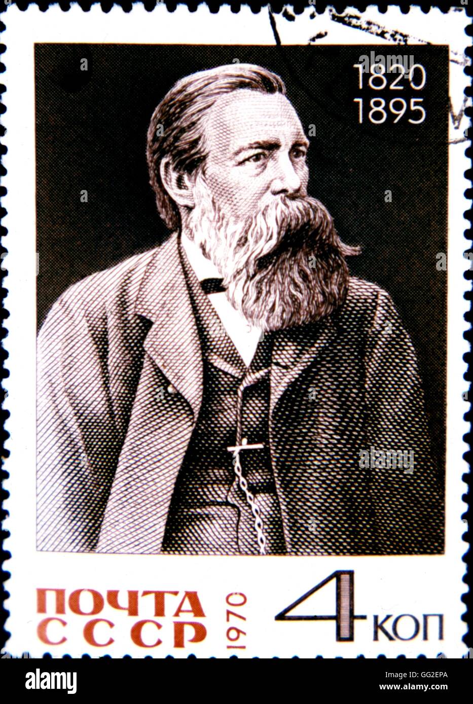 Timbre-poste commémorant le 150e anniversaire de naissance d'Engels (1820-1895) 1970 URSS Collection privée Banque D'Images