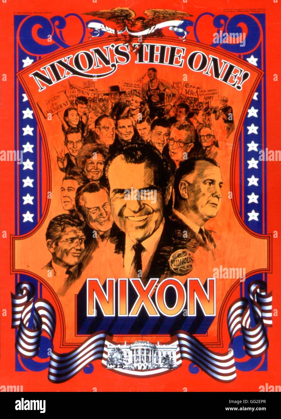 Affiche électorale pour Richard Nixon 1960 United States Washington. Bibliothèque du Congrès Banque D'Images