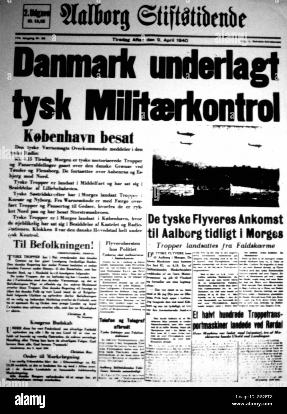 Danemark - 4-9-1940 invasion allemande du Danemark Le Danemark. Frederikhaun Museum Banque D'Images