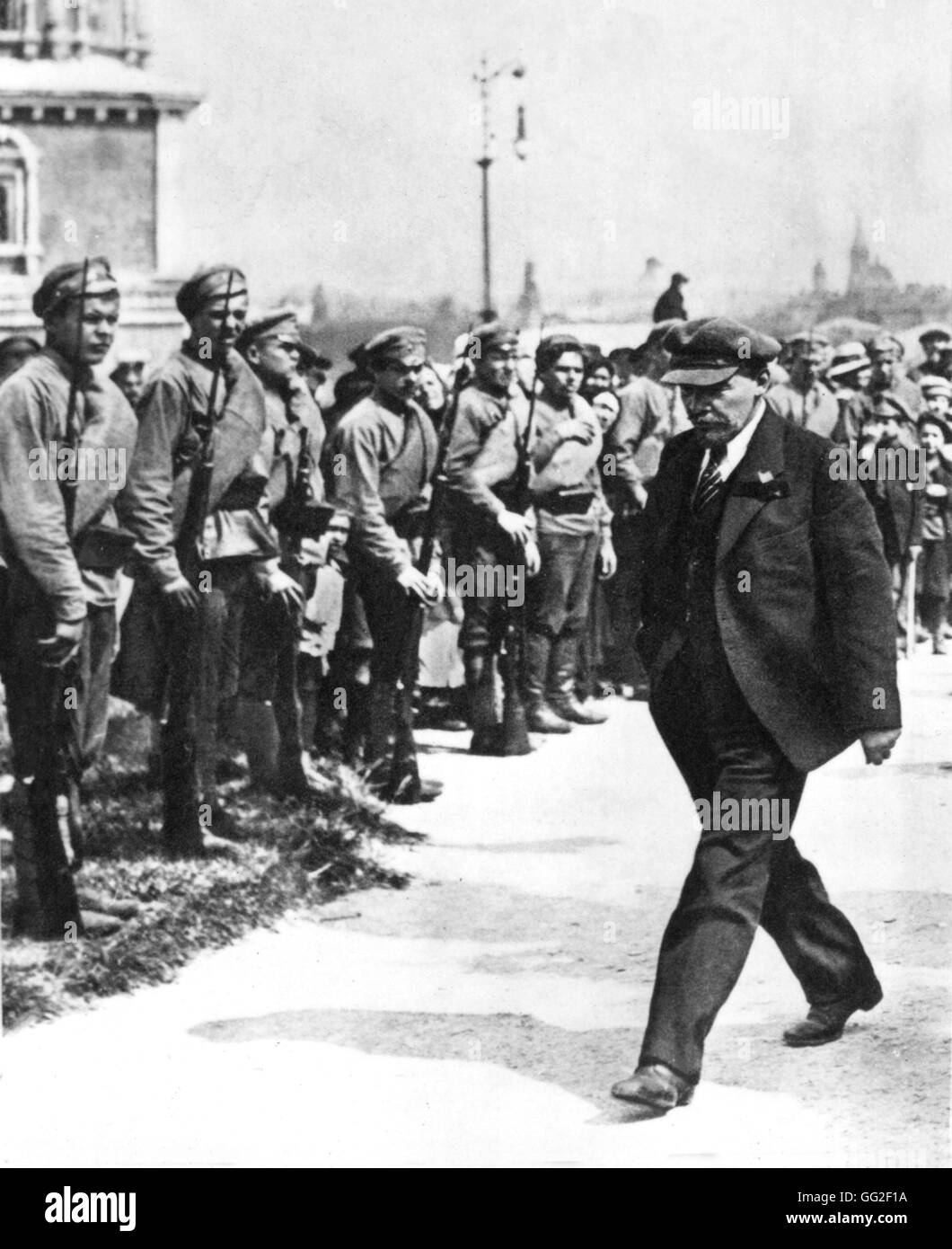 Moscou. La position de Lénine est l'endroit où le monument à 'Libéré' de travail sera érigé le 1 mai, 1920 URSS Banque D'Images