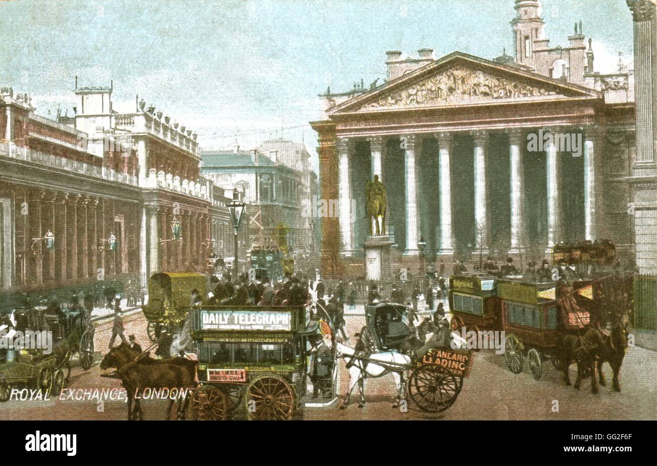 Londres. Le Royal Exchange vers 1900 en Angleterre Banque D'Images