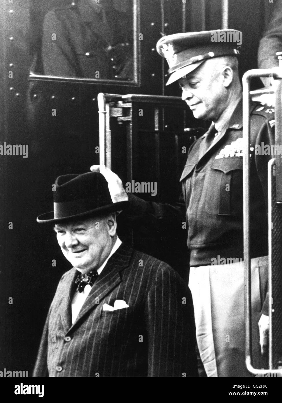 Eisenhower et Churchill, 1946 Washington. Bibliothèque du Congrès Banque D'Images