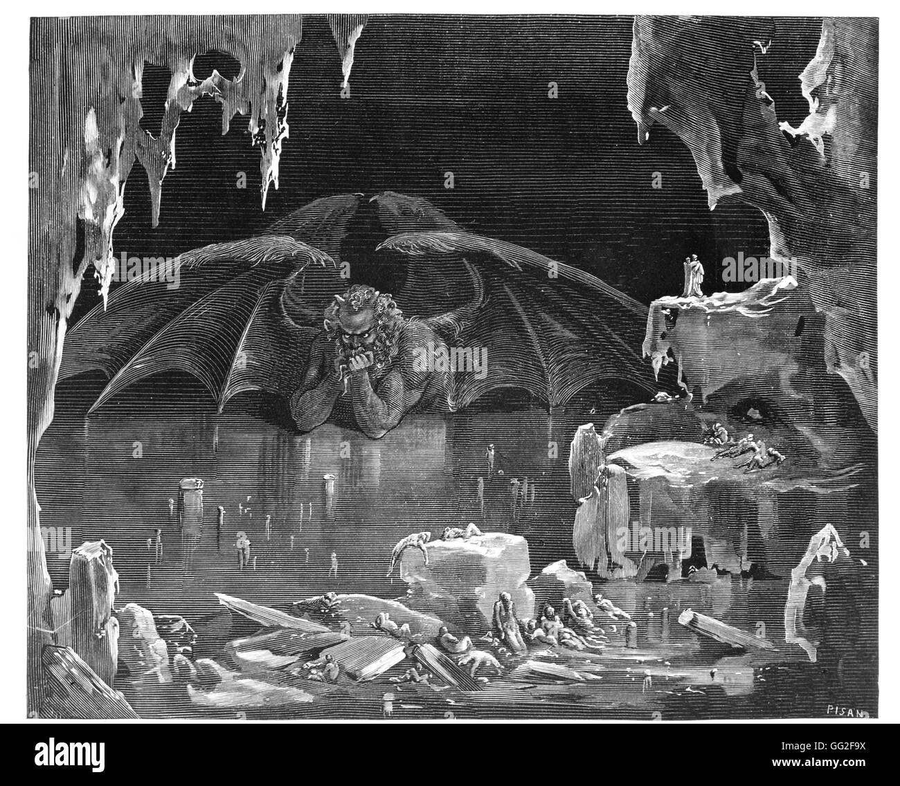 Gustave Doré (1832-1883) La gravure pour illustrer Dante's Inferno Banque D'Images