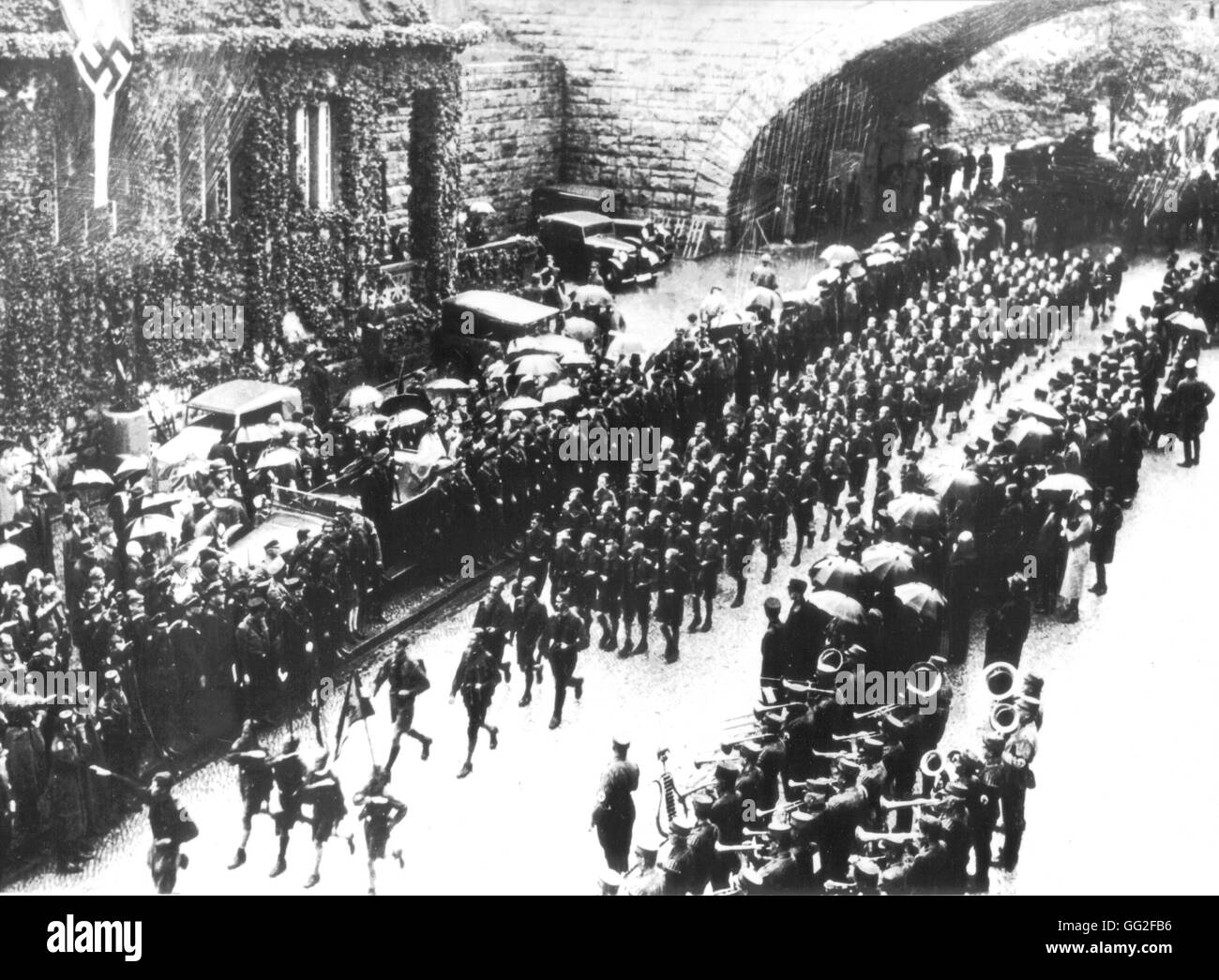 Rassemblement de la jeunesse d'Hitler en Allemagne 1934 Grunewald Banque D'Images